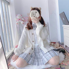 JK winter fluffy warm uniform cardigan