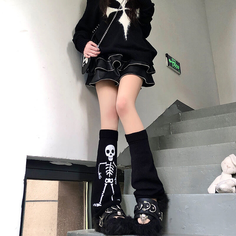 cuteikill-skeleton-punk-leg-warmers-c0125