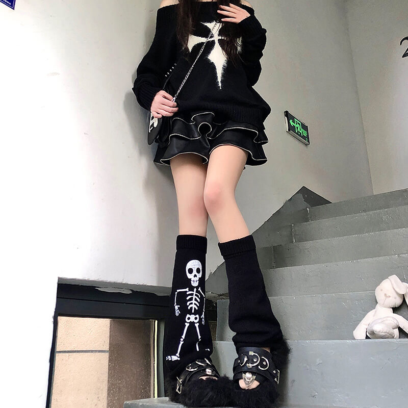 cuteikill-skeleton-punk-leg-warmers-c0125
