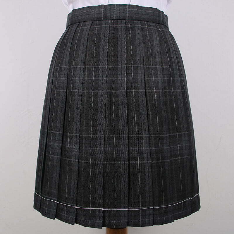 cutiekil-skirt-bow-jk-carbon-grey-plaid-uniform-skirt-c00775