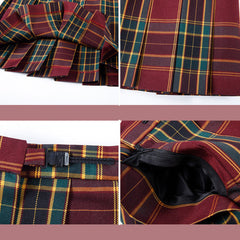 cutiekil-skirt-bow-jk-christmas-red-green-plaid-uniform-skirt-c00910
