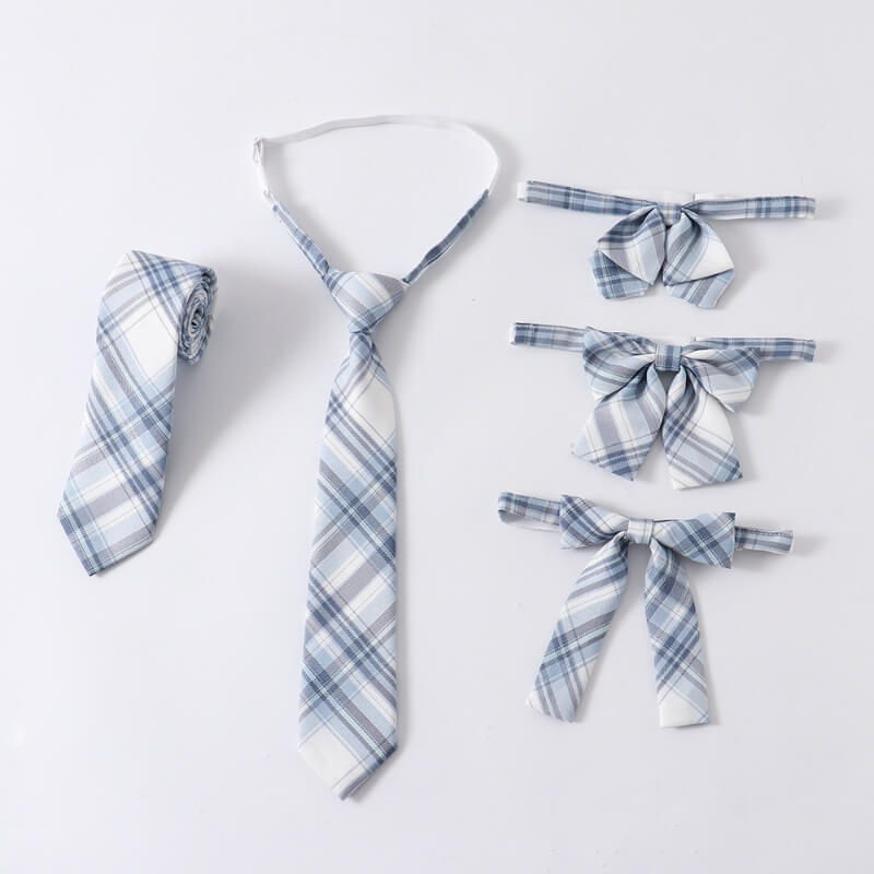 cutiekil-skirt-bow-jk-glacier-blue-plaid-uniform-skirt-c00883