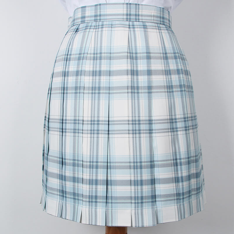 cutiekil-skirt-bow-jk-glacier-blue-plaid-uniform-skirt-c00883