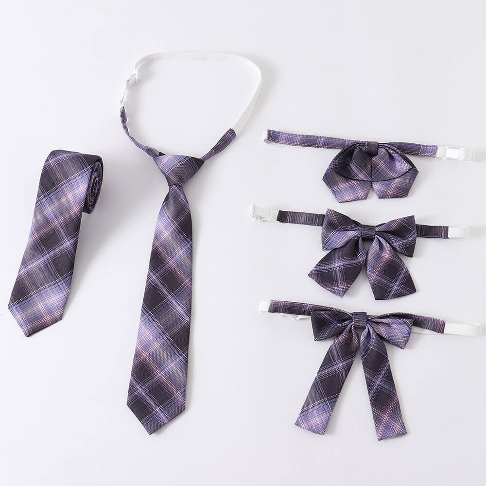 cutiekil-skirt-bow-jk-purple-blue-plaid-uniform-skirt-c00762-
