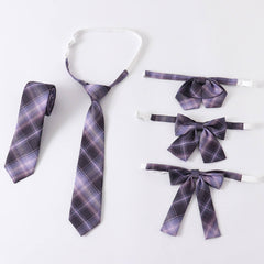 cutiekil-skirt-bow-jk-purple-blue-plaid-uniform-skirt-c00762-