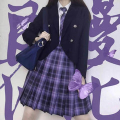 cutiekil-skirt-bow-jk-purple-blue-plaid-uniform-skirt-c00762-
