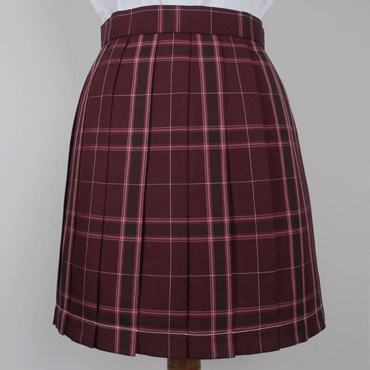 cutiekil-skirt-bow-jk-wine-red-uniform-pleated-skirt-c00766
