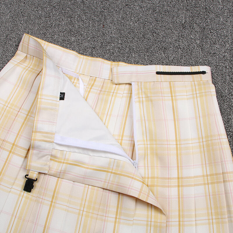    cutiekil-skirt-bow-jk-yellow-plaid-uniform-skirt-c00884