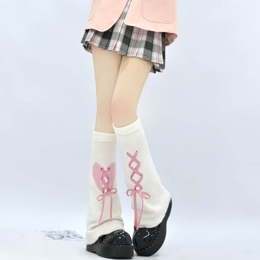 cutiekill-ab-asymmetry-ribbon-heart-y2k-leg-warmer-c0160