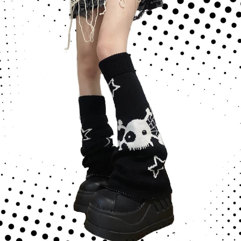 cutiekill-ab-asymmetry-y2k-stars-skull-leg-warmer-c0159