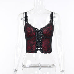 cutiekill-aesthetic-goth-red-lace-camisole-ah0124