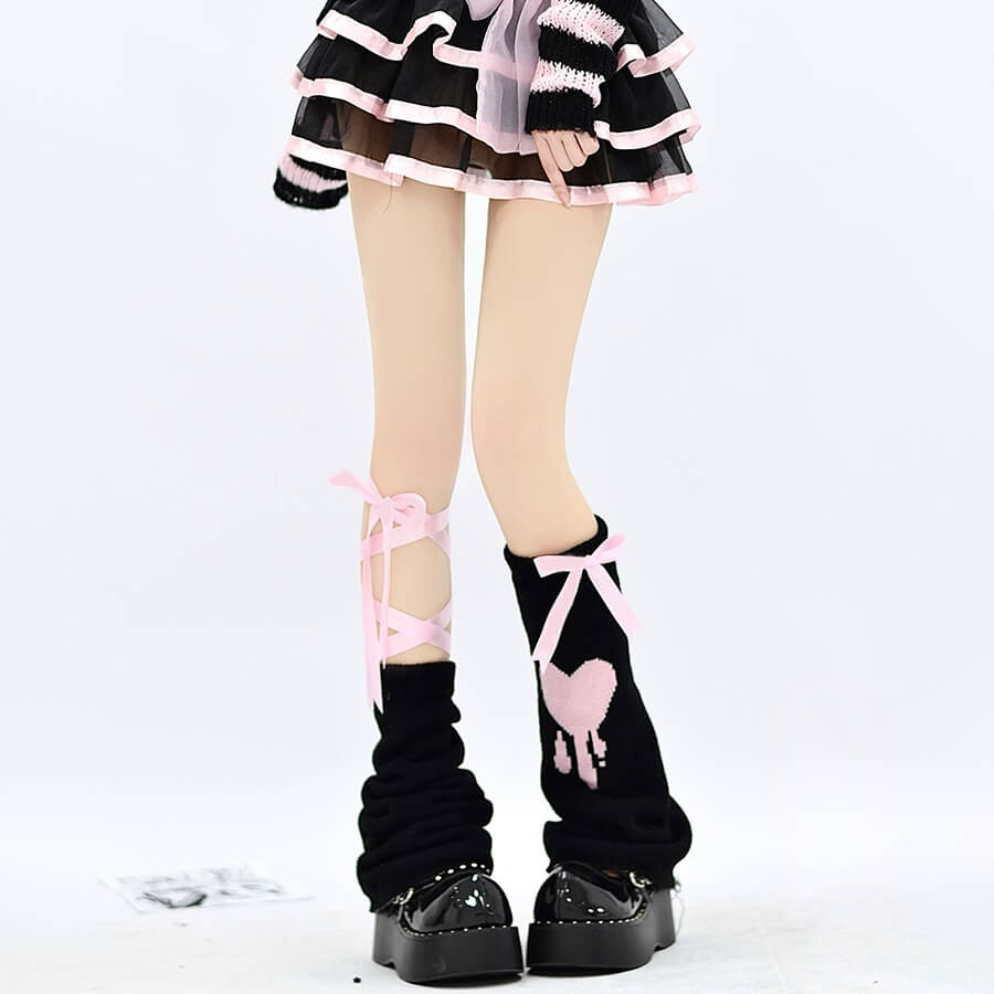 cutiekill-asymmetry-pink-ribbon-y2k-leg-warmer-c0161