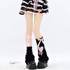 cutiekill-asymmetry-pink-ribbon-y2k-leg-warmer-c0161