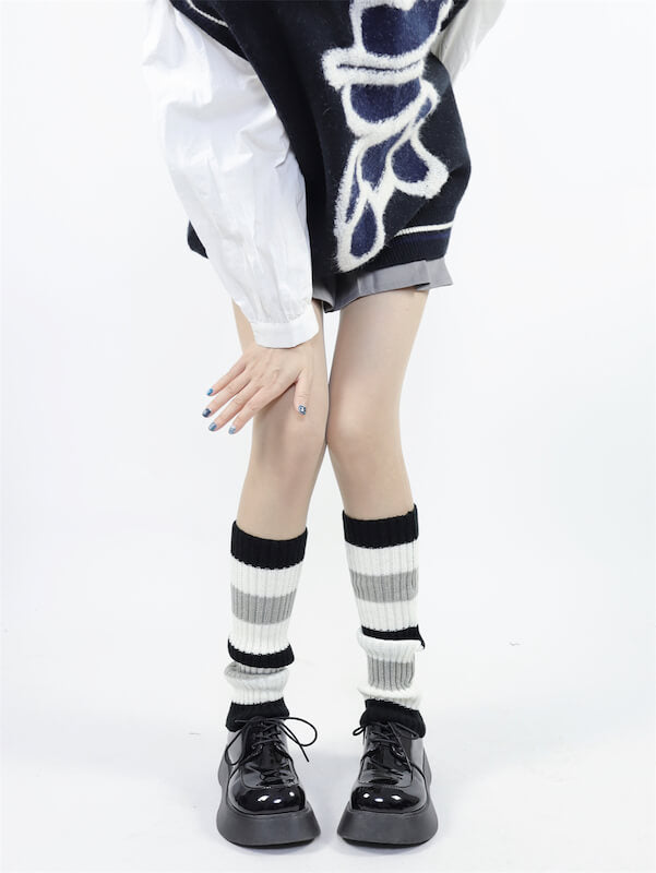 cutiekill-back-to-school-y2k-stripes-leg-warmers-c0100
