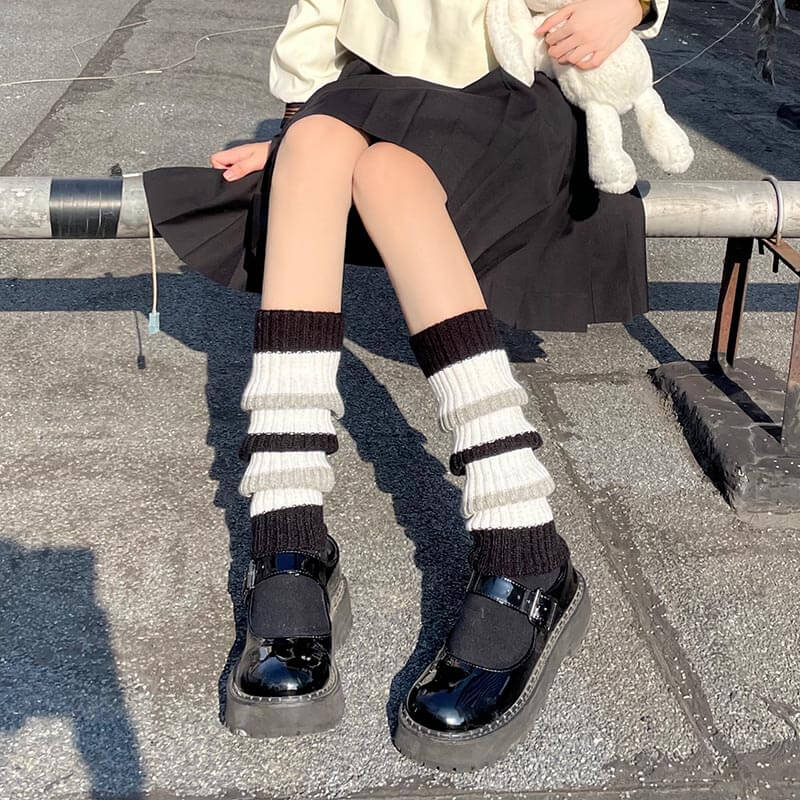 cutiekill-back-to-school-y2k-stripes-leg-warmers-c0100