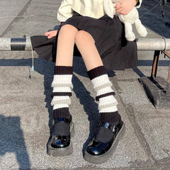cutiekill-back-to-school-y2k-stripes-leg-warmers-c0100