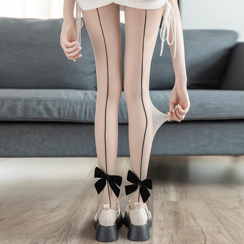 cutiekill-black-flocking-bow-random-cutting-tights-c0045