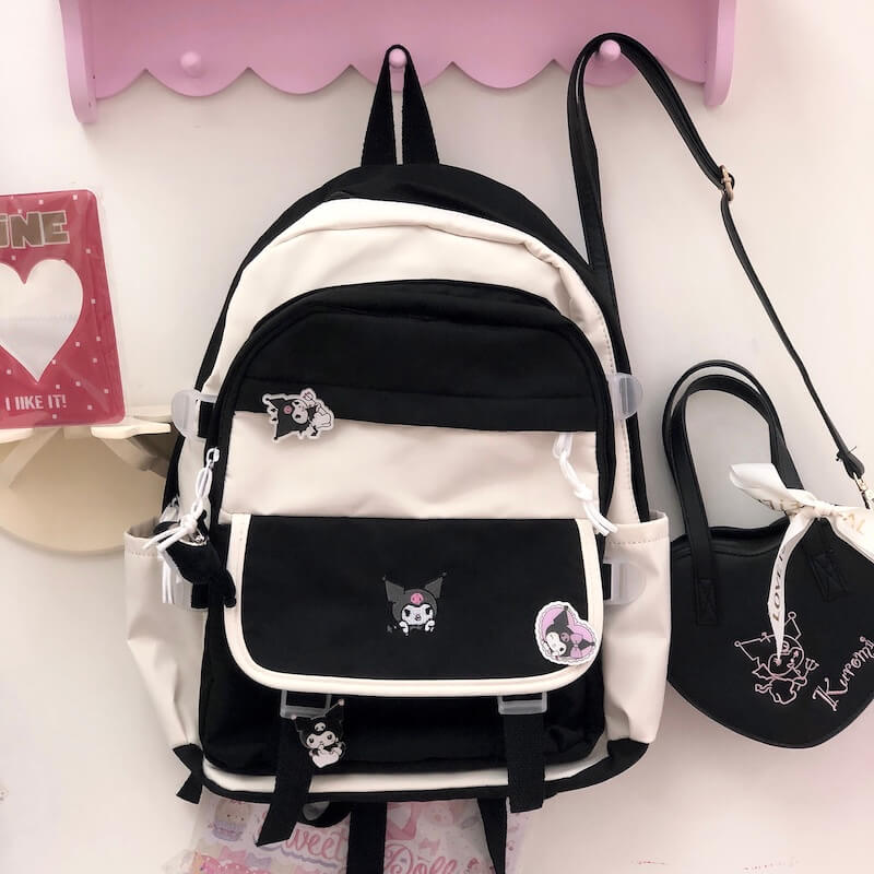 Goth Backpack in Pink and White. Gothic Fashion for the Girls. 