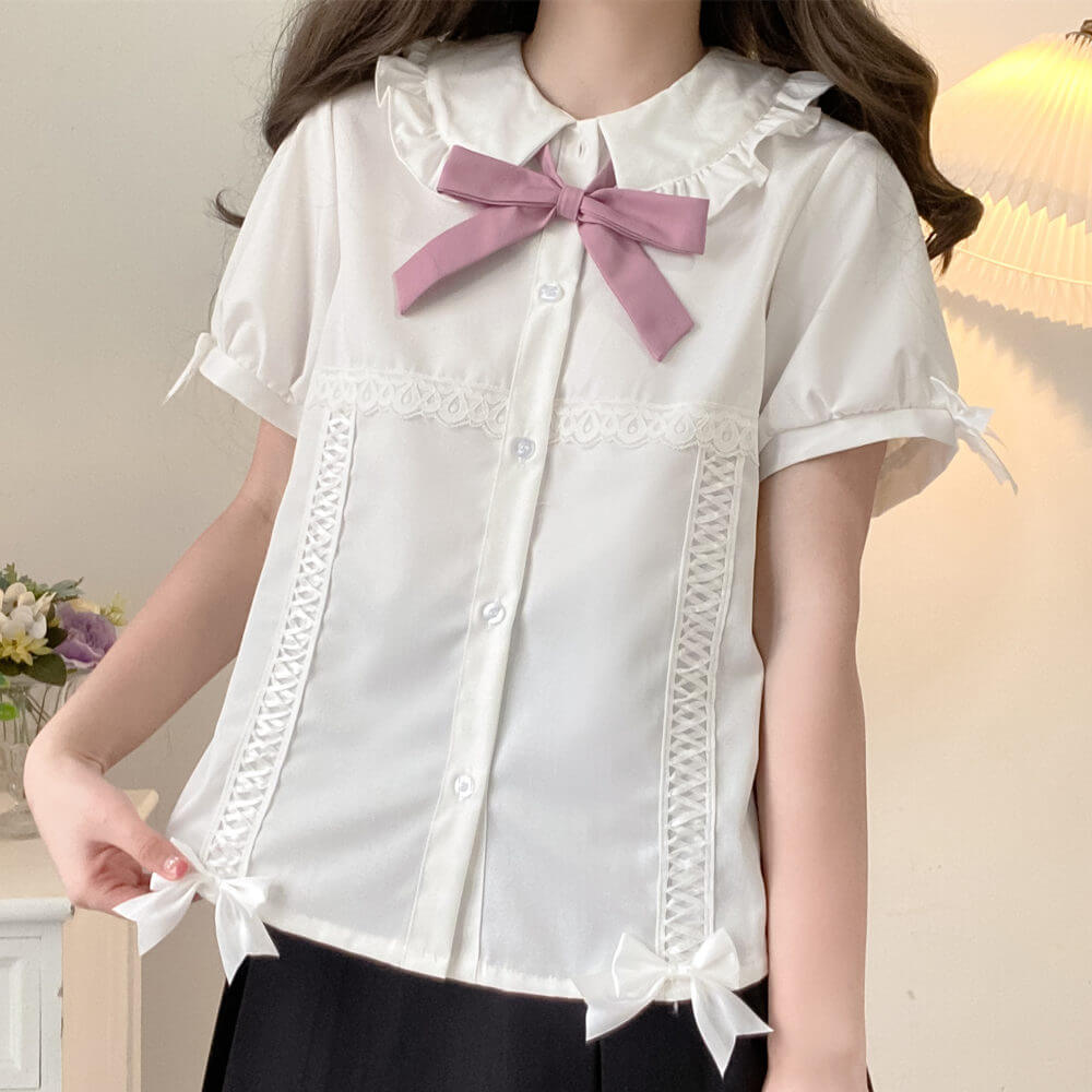 cutiekill-black-pink-bunny-bow-jk-uniform-dress-blouse-jk0031