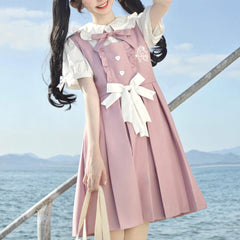 cutiekill-black-pink-bunny-bow-jk-uniform-dress-blouse-jk0031