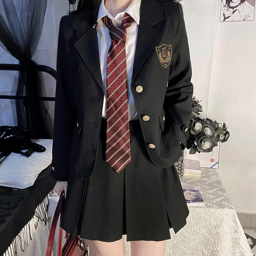 cutiekill-black-suit-jk-vintage-blazer-uniform-set-jk0033
