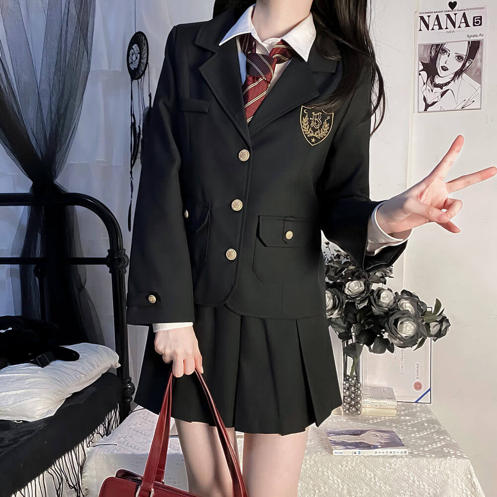 cutiekill-black-suit-jk-vintage-blazer-uniform-set-jk0033