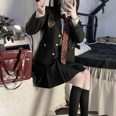 cutiekill-black-suit-jk-vintage-blazer-uniform-set-jk0033