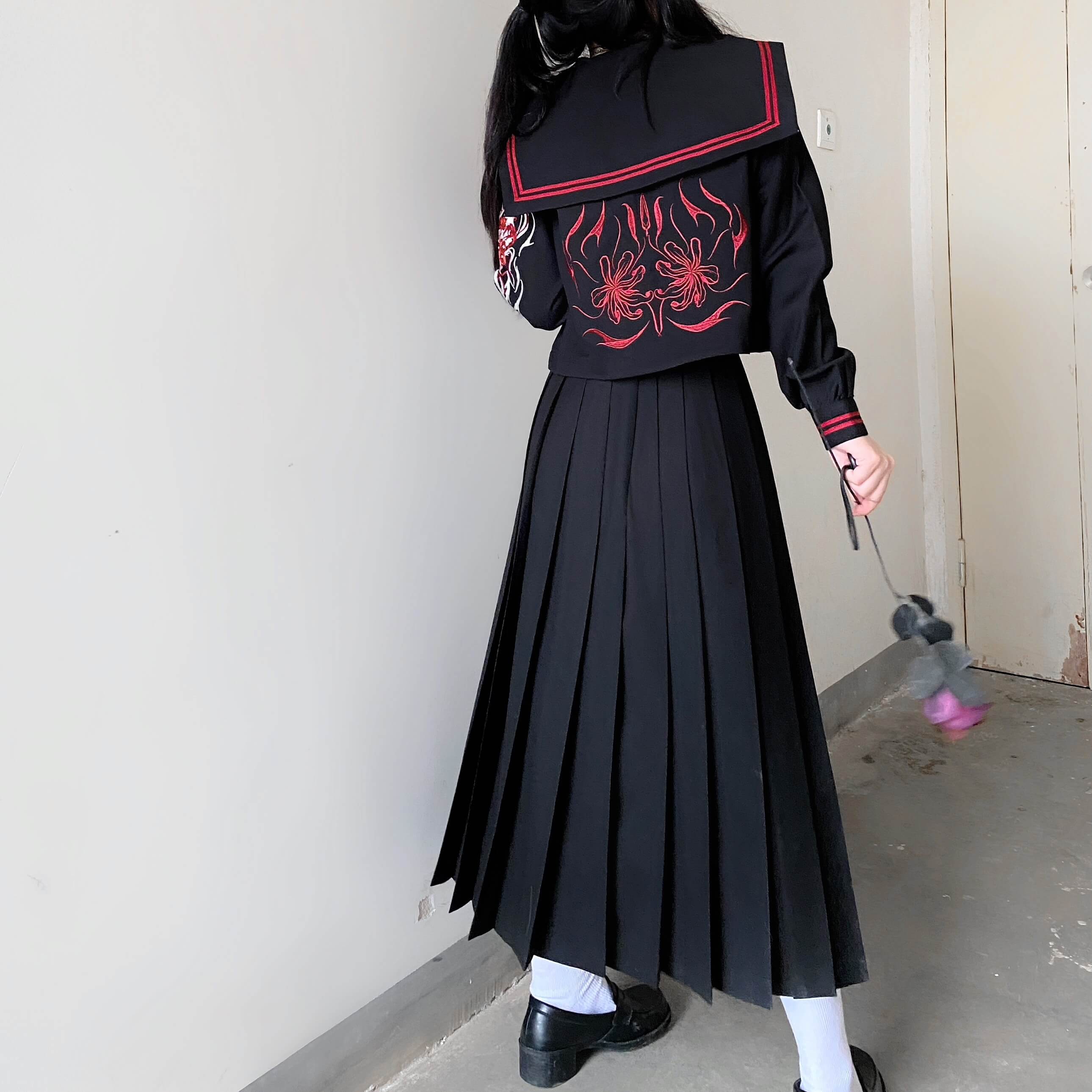 cutiekill-bloody-black-jk-dark-embroidery-uniform-set-jk0025