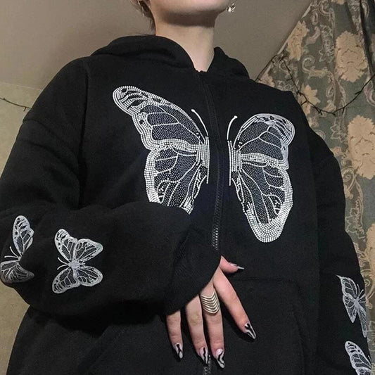 Butterflies zipper hoodie 800