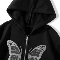 Butterflies zipper hoodie