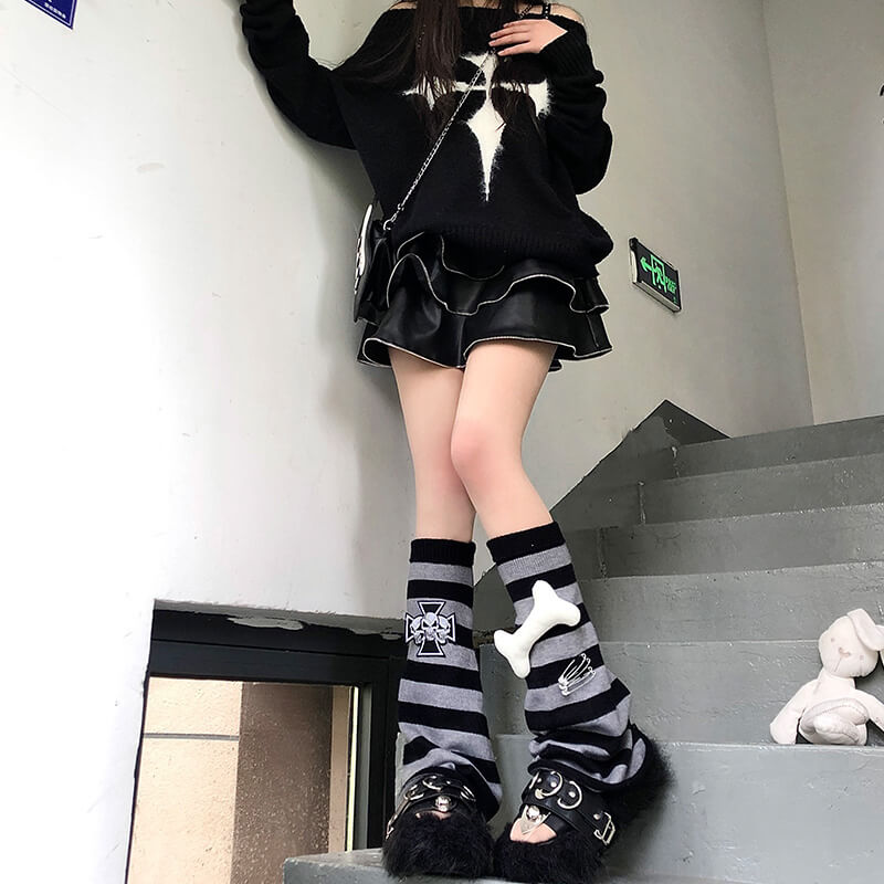 cutiekill-buy-2-get-1harajuku-bone-punk-leg-warmers-c0136