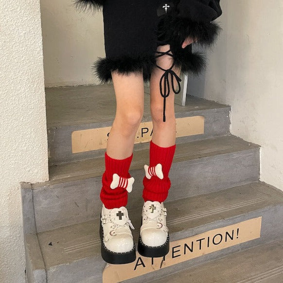 cutiekill-candy-bones-y2k-kawaii-leg-warmers-c0157