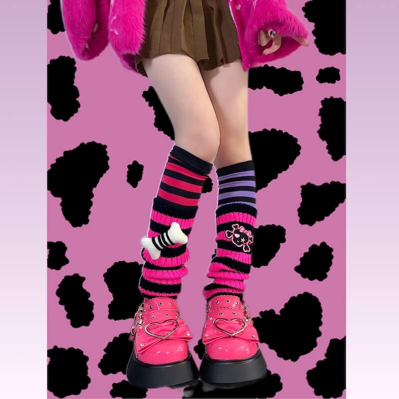 cutiekill-cute-bone-skeleton-leg-warmers-c0179
