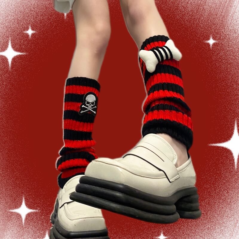 cutiekill-cute-bone-skeleton-leg-warmers-c0179