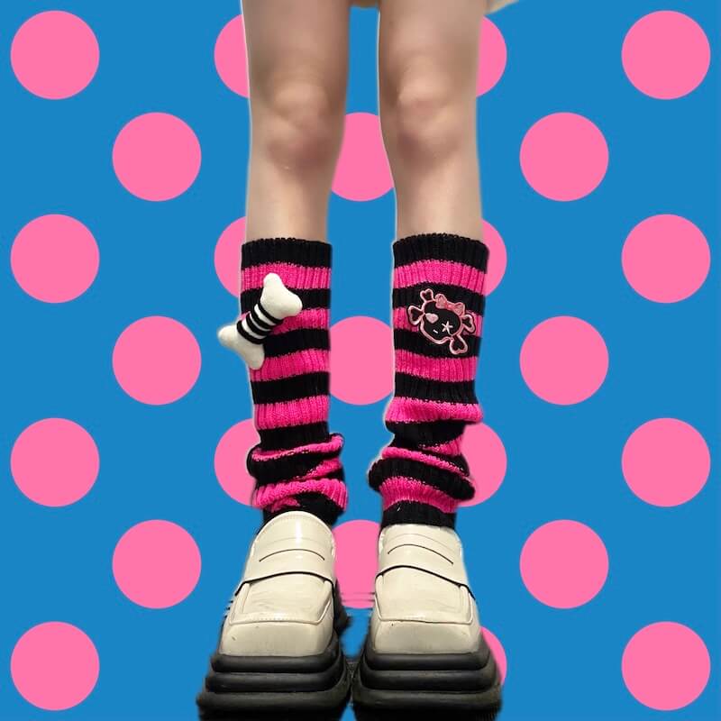 cutiekill-cute-bone-skeleton-leg-warmers-c0179