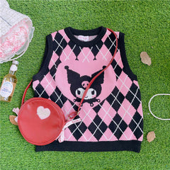 Cute kuromi diamond sweater vest