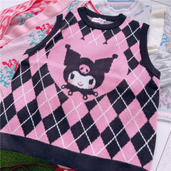 Cute kuromi diamond sweater vest