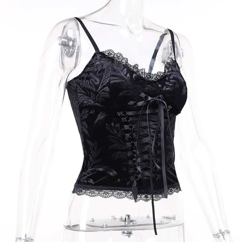 cutiekill-dark-aesthetic-jacquard-ribbon-camisole-ah0143
