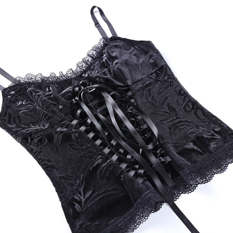 cutiekill-dark-aesthetic-jacquard-ribbon-camisole-ah0143