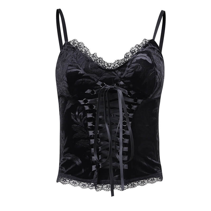 cutiekill-dark-aesthetic-jacquard-ribbon-camisole-ah0143