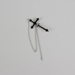 Dark cross earring