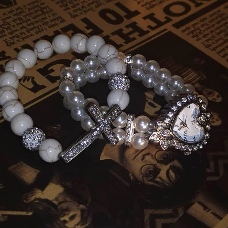 cutiekill-diamond-cross-pearls-bracelet-ah0050