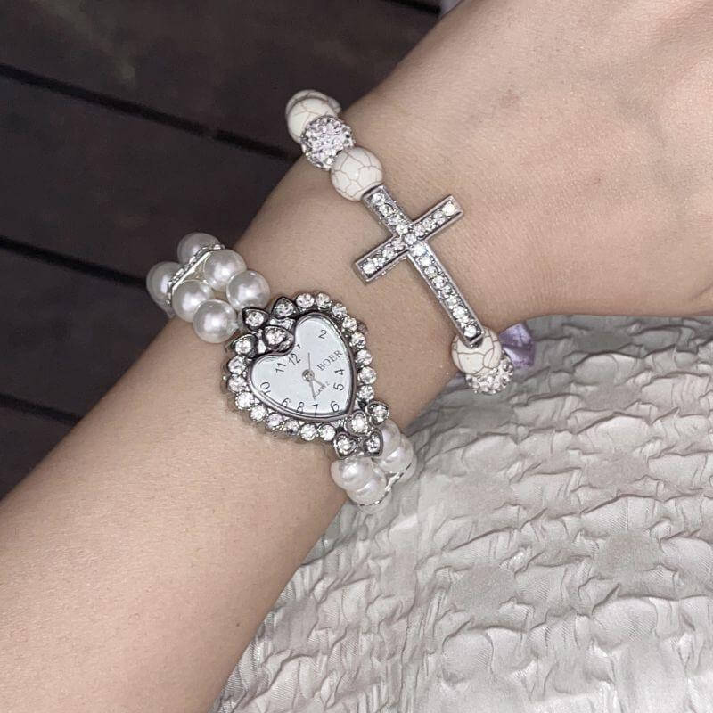 cutiekill-diamond-cross-pearls-bracelet-ah0050