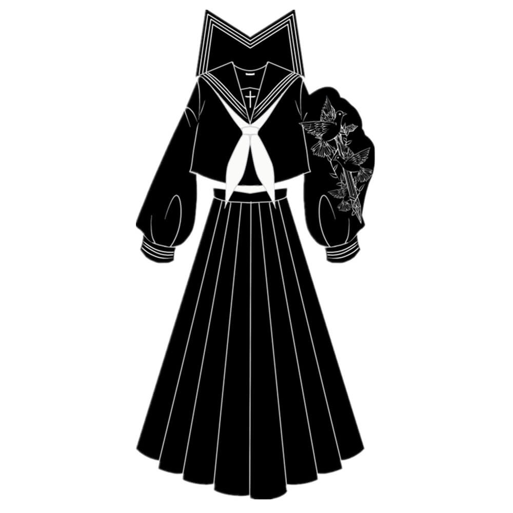 cutiekill-dove-letter-dark-jk-uniform-set-jk0041