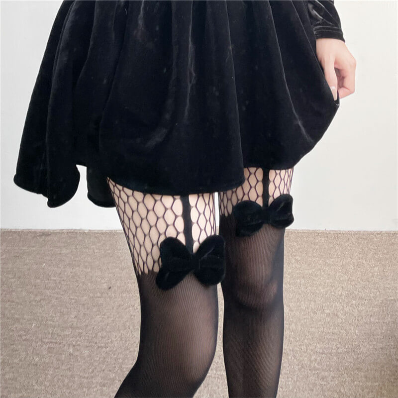 cutiekill-elegant-goth-bow-tights-c0143