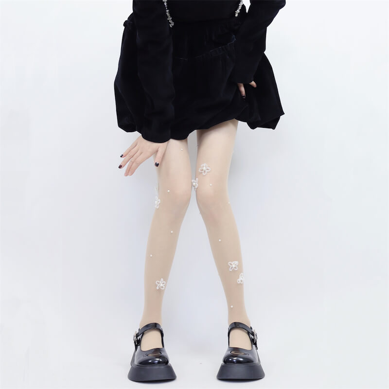 cutiekill-fairy-core-doll-flower-bead-tights-c0082