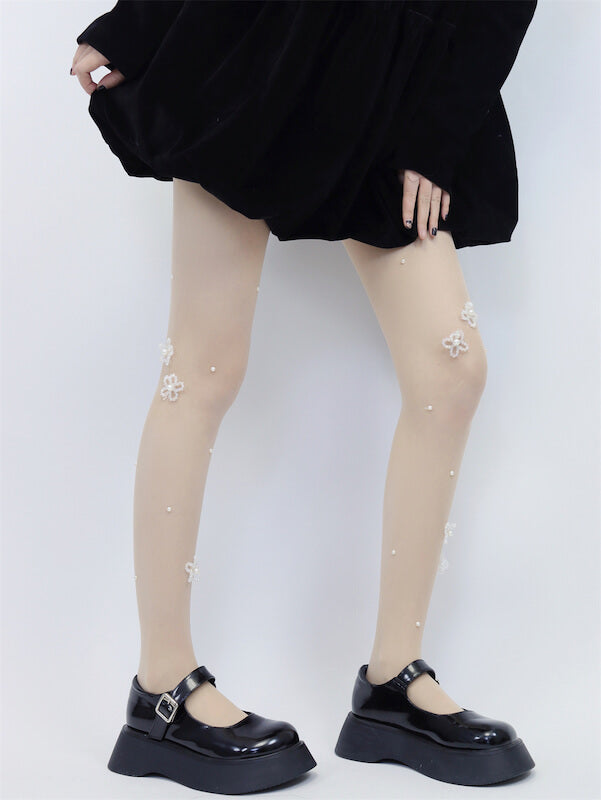 cutiekill-fairy-core-doll-flower-bead-tights-c0082