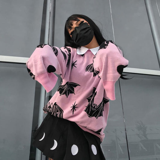 cutiekill-goth-bat-wings-oversize-sweater-ah0092