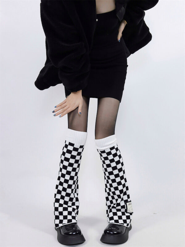 cutiekill-goth-chill-y2k-chessboard-leg-warmers-c0085