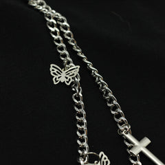 Goth darkness butterfly chain belt